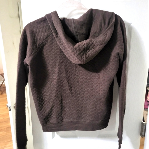 brown quilted hoodie zip up size medium - Picture 2 of 3